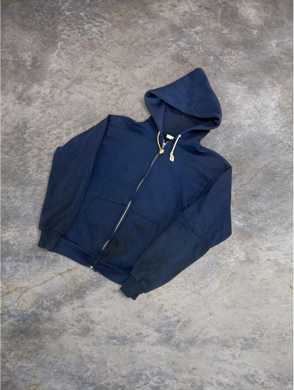 Navy blue Sears zip up hoodie #sears